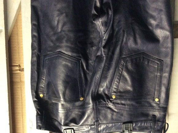 RALPH LAUREN Size 8 Purple Leather Pants Made in Italy - Picture 8 of 9